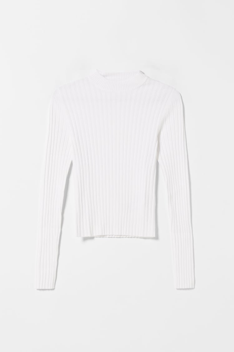 High neck ribbed sweater