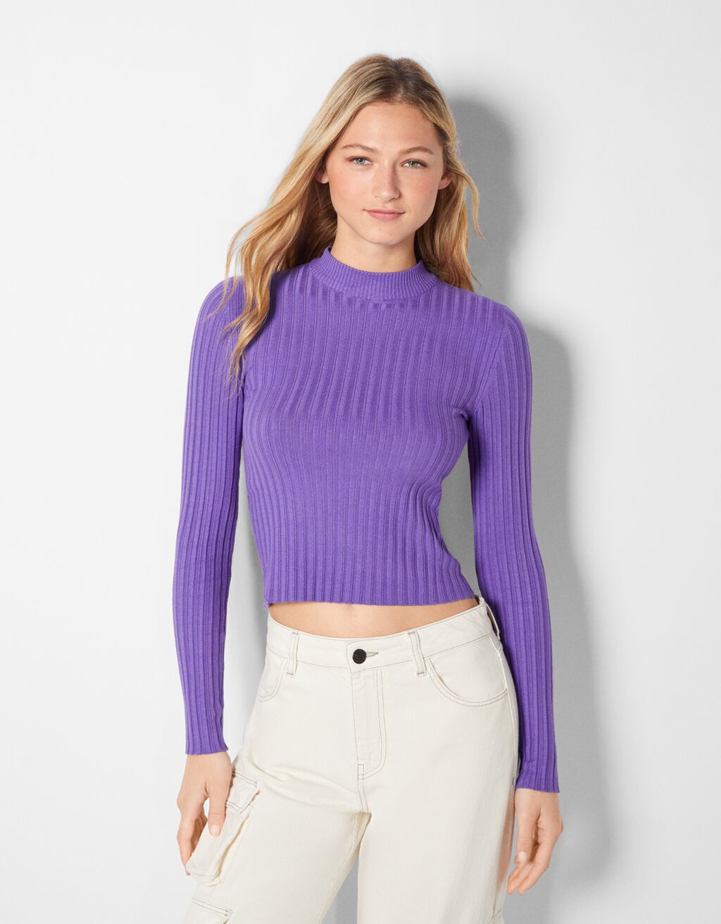 High neck ribbed sweater - Sweaters and 