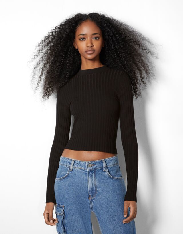 High neck ribbed sweater - Sweaters and 