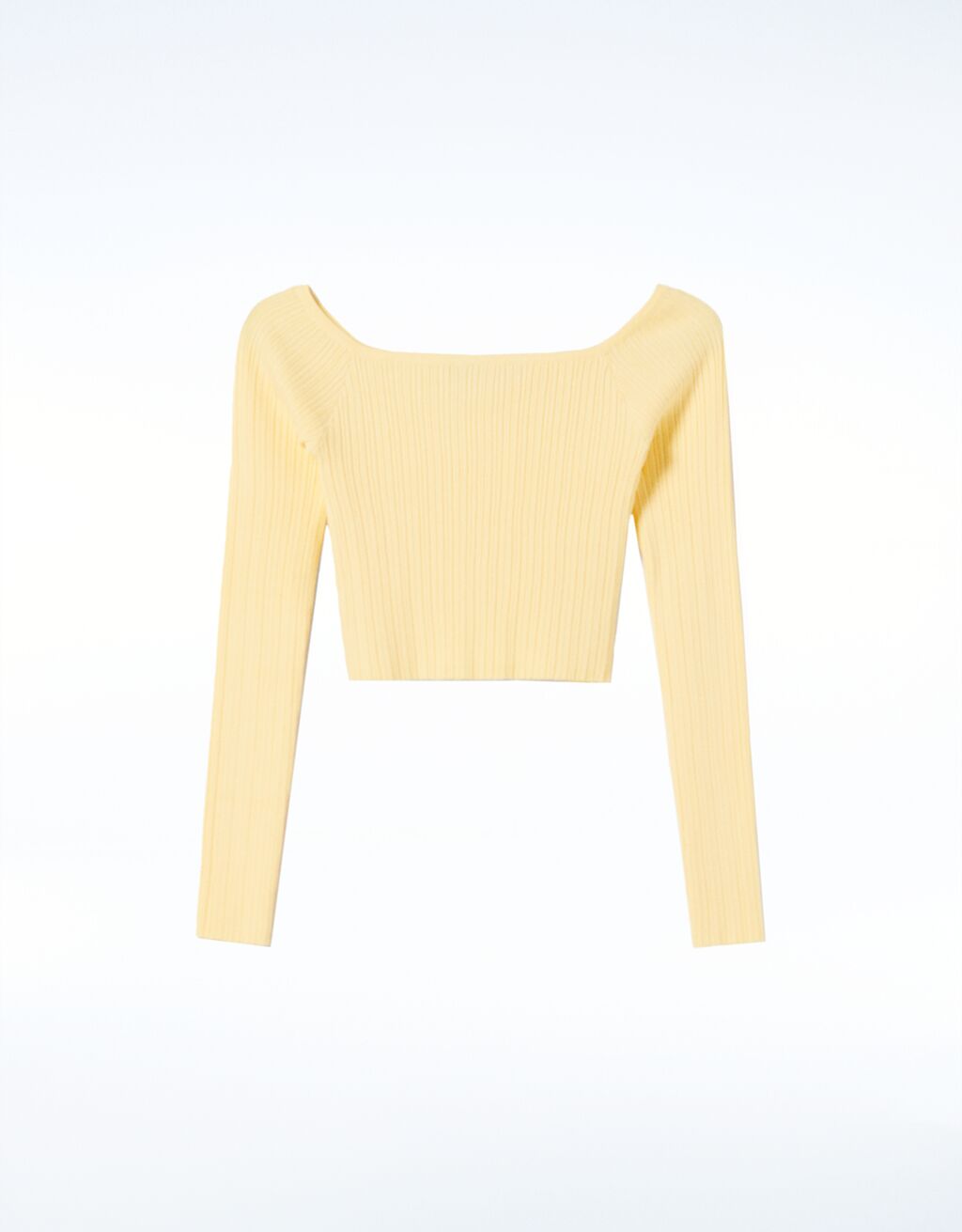 Ribbed sweater with Bardot neckline