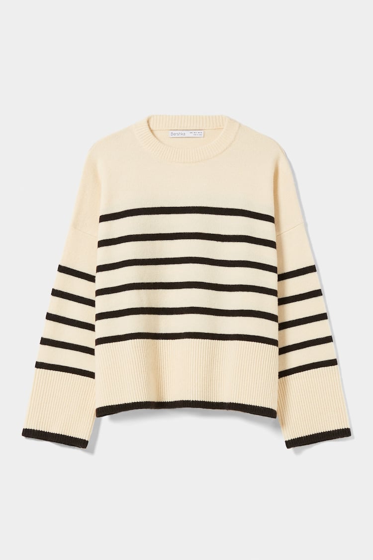 Oversize-Pullover mit Streifen