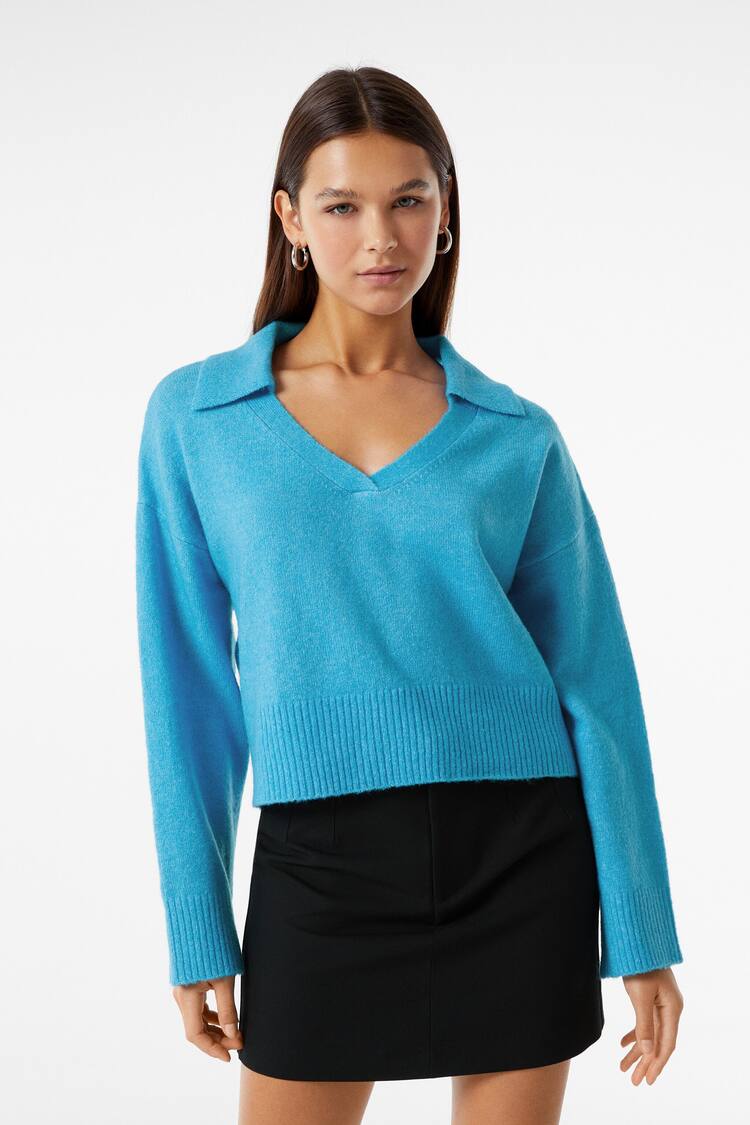 Polo collar sweater