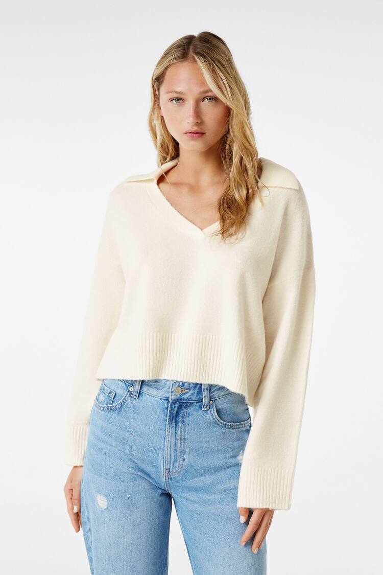 Džemper s polo kragnom