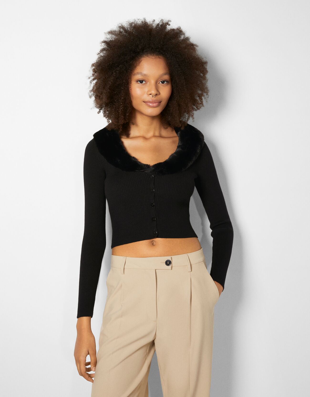 cropped cardigan bershka