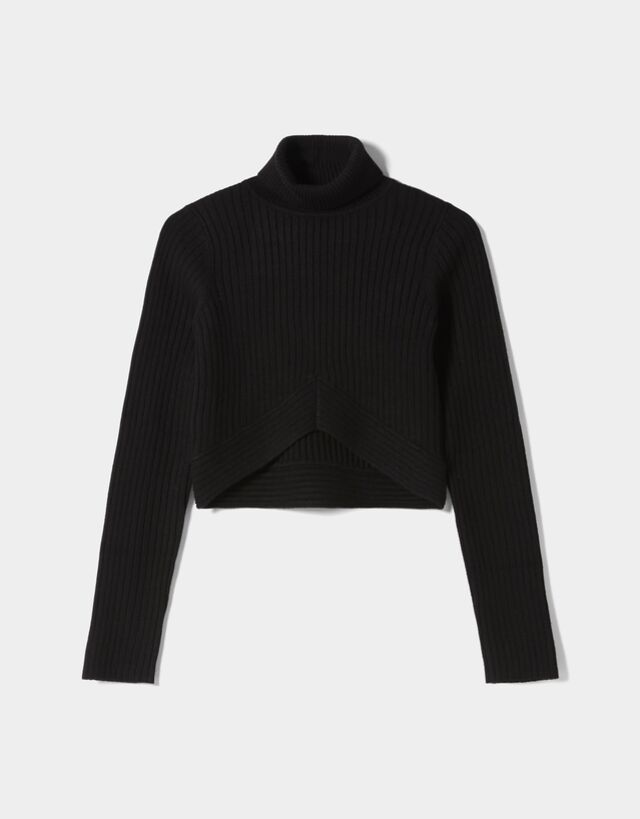 Rabatt 99 % DAMEN Pullovers & Sweatshirts NO STYLE Weiß/Dunkelblau S Bershka Pullover 