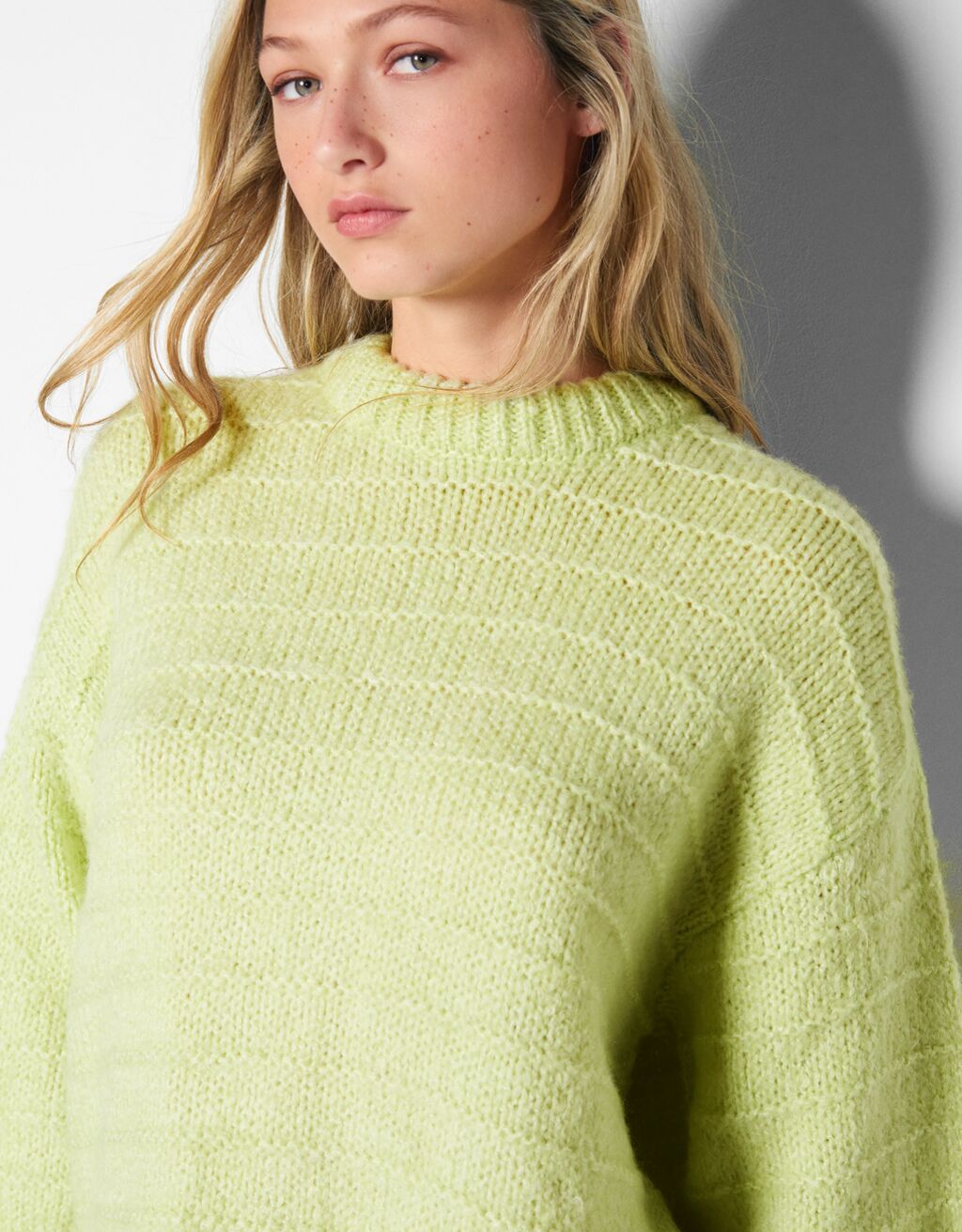 Horizontal ribbed sweater Woman Bershka