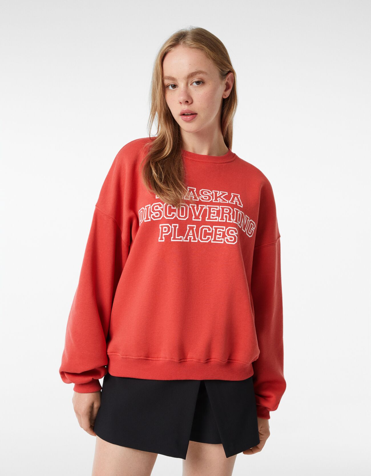 Bershka printed sweatshirt clearance