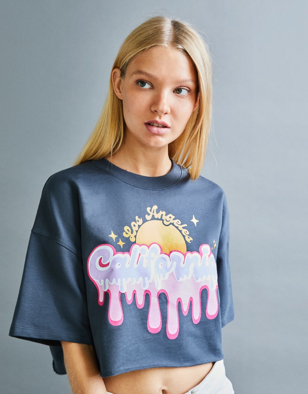 Kurzärmliges Sweatshirt mit Print