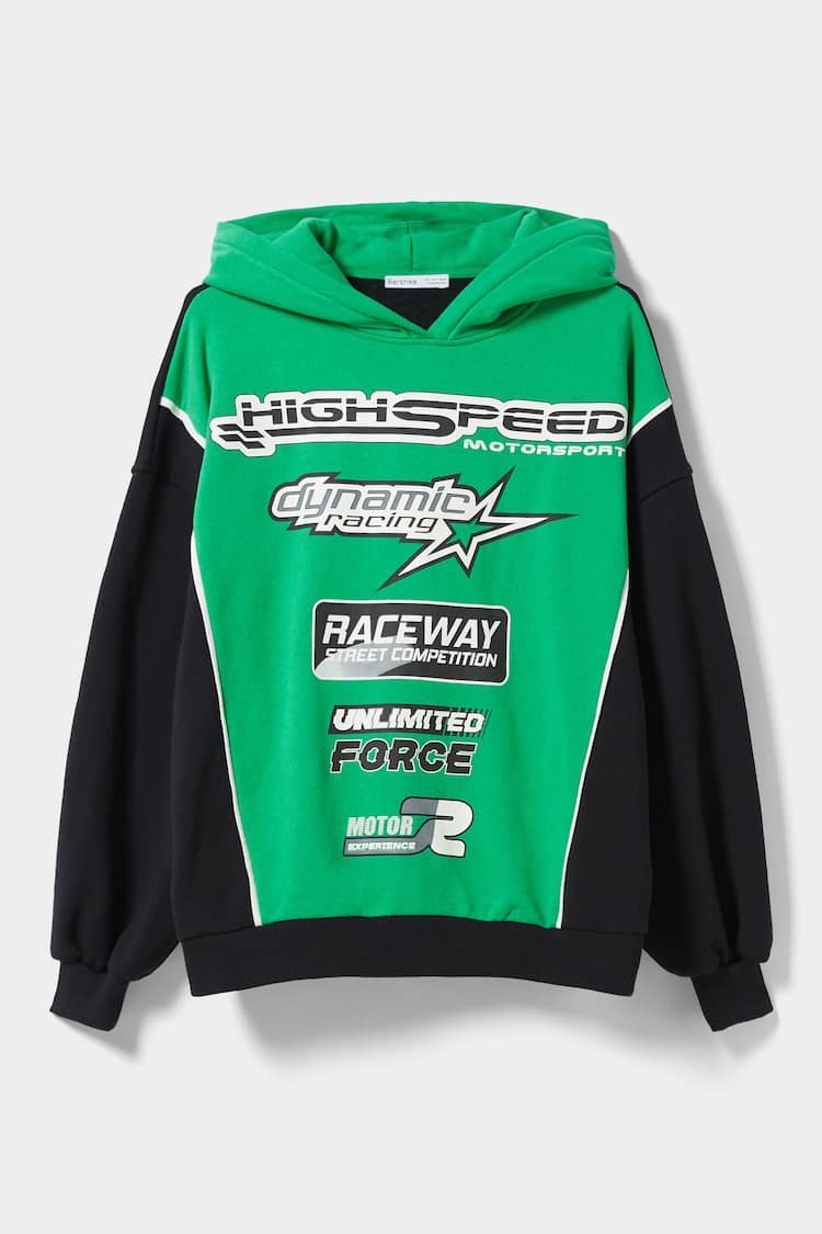 Racing print hoodie