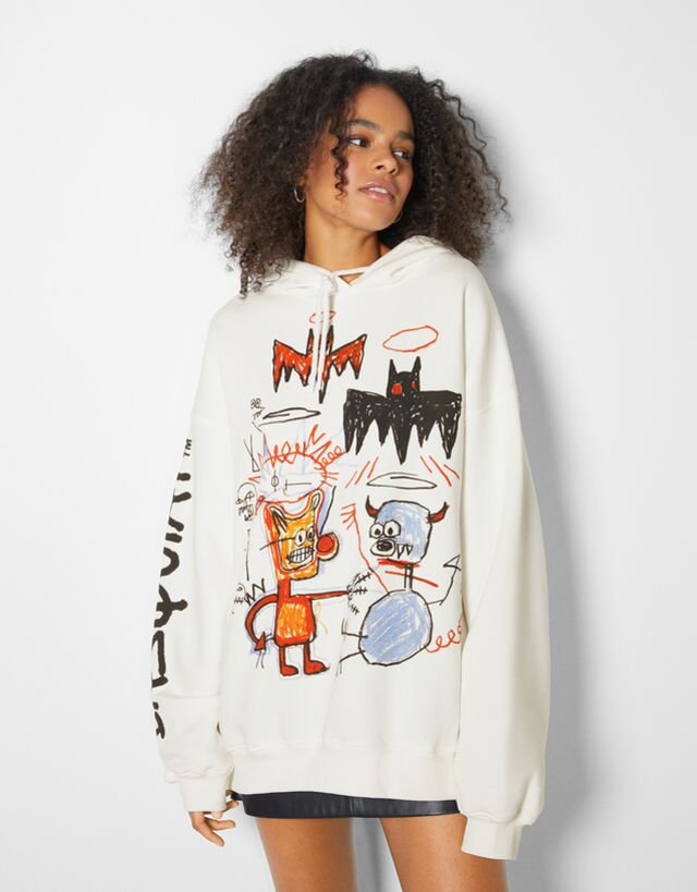 Sudadera capucha print Basquiat - Sudaderas - Mujer | Bershka