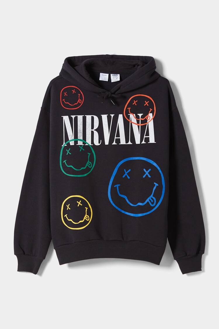 Sweatshirt capuz padrão Nirvana