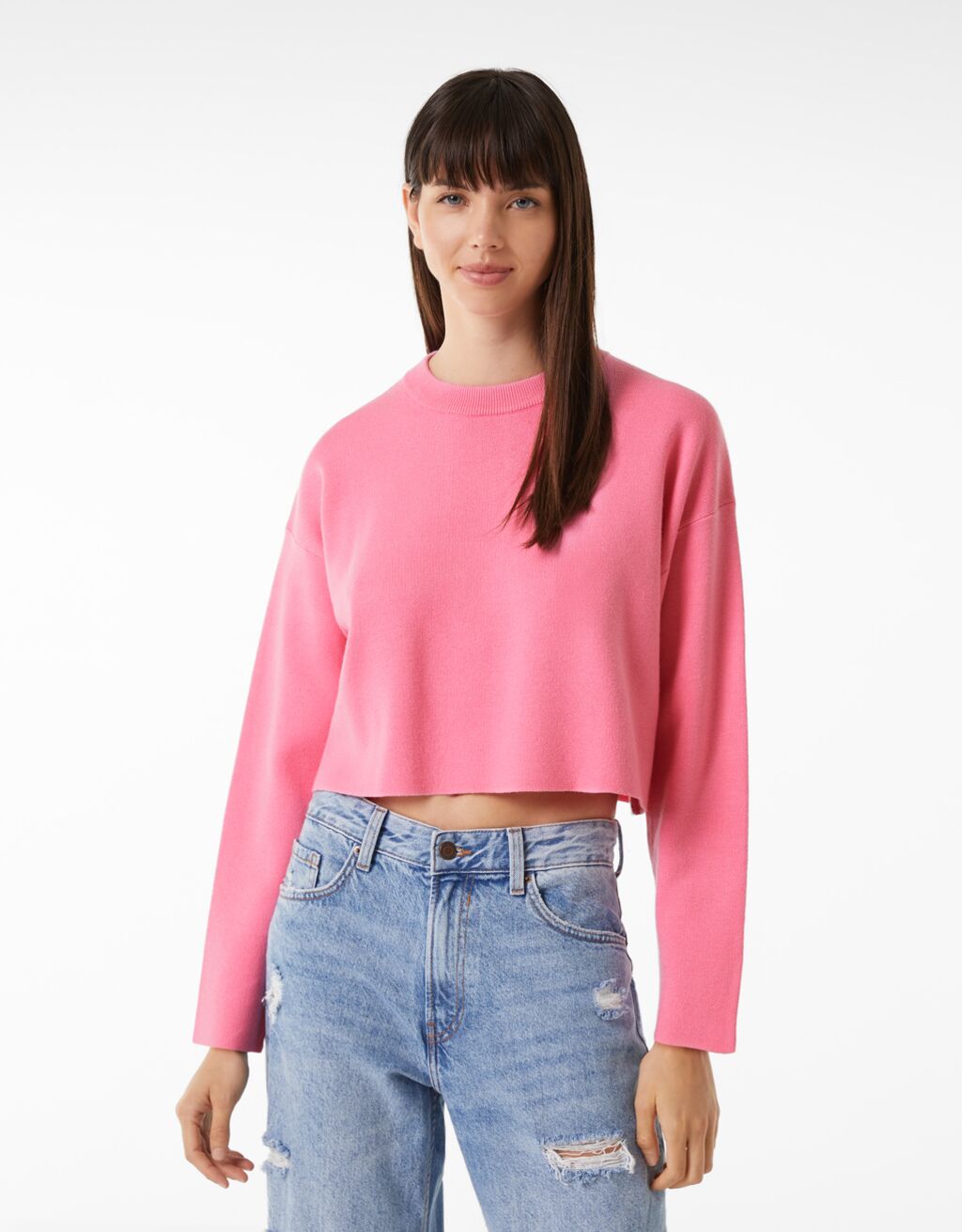 Pull maille col rond