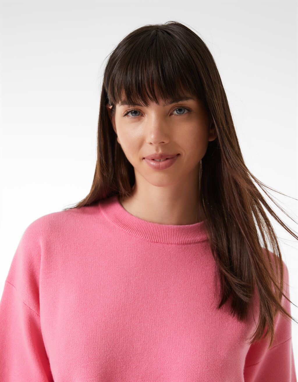 Round neck knit sweater Woman Bershka