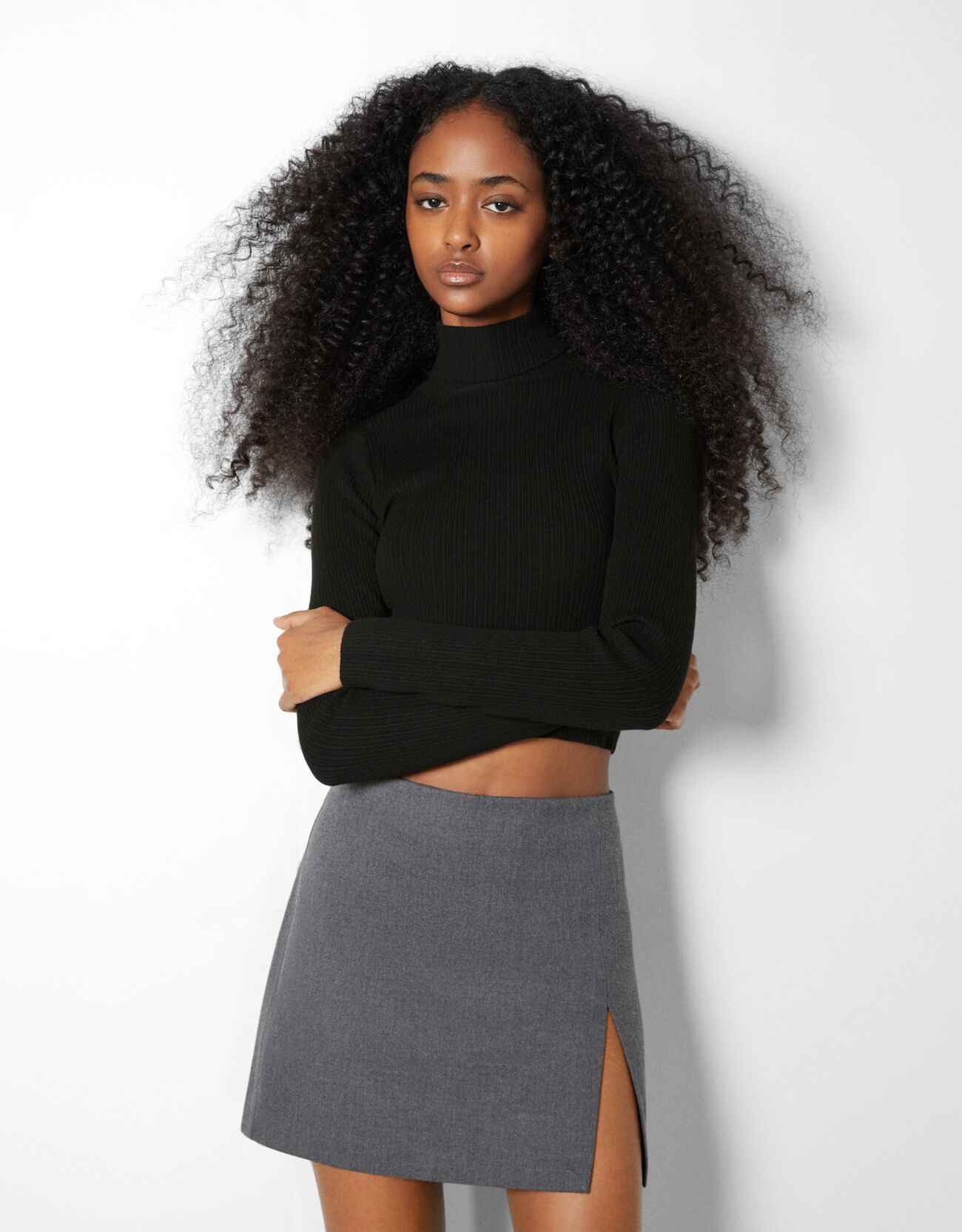 High neck ribbed sweater - Sweaters and 