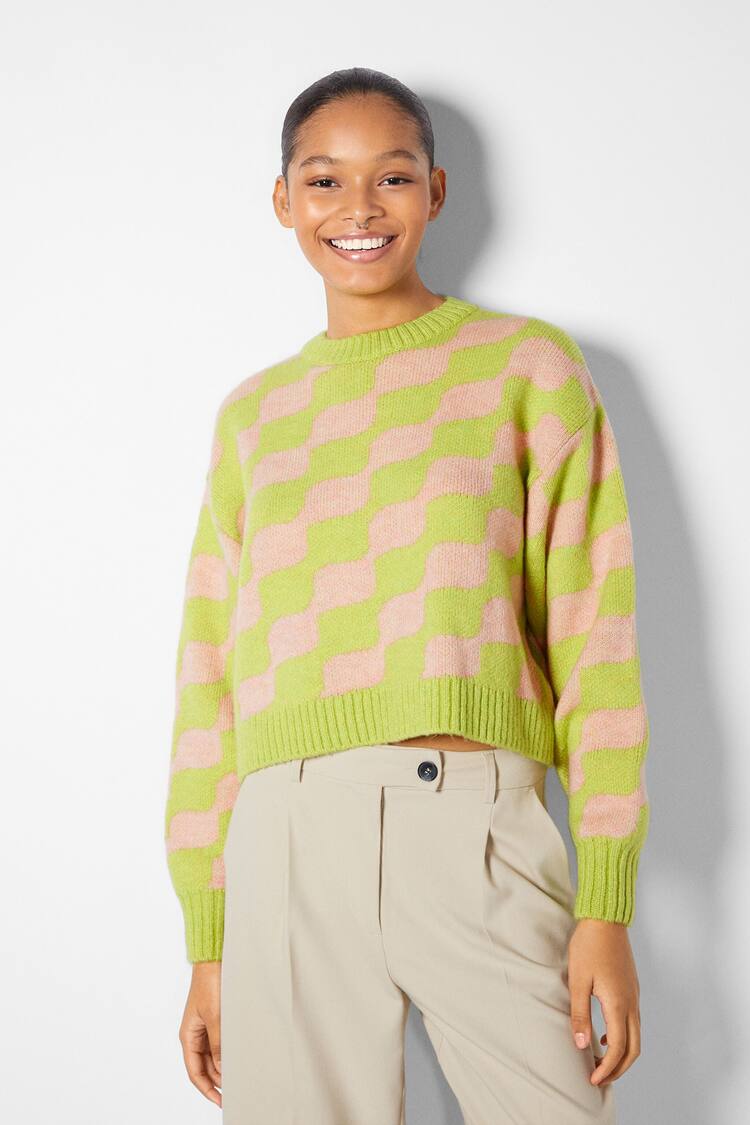 Chequered print sweater