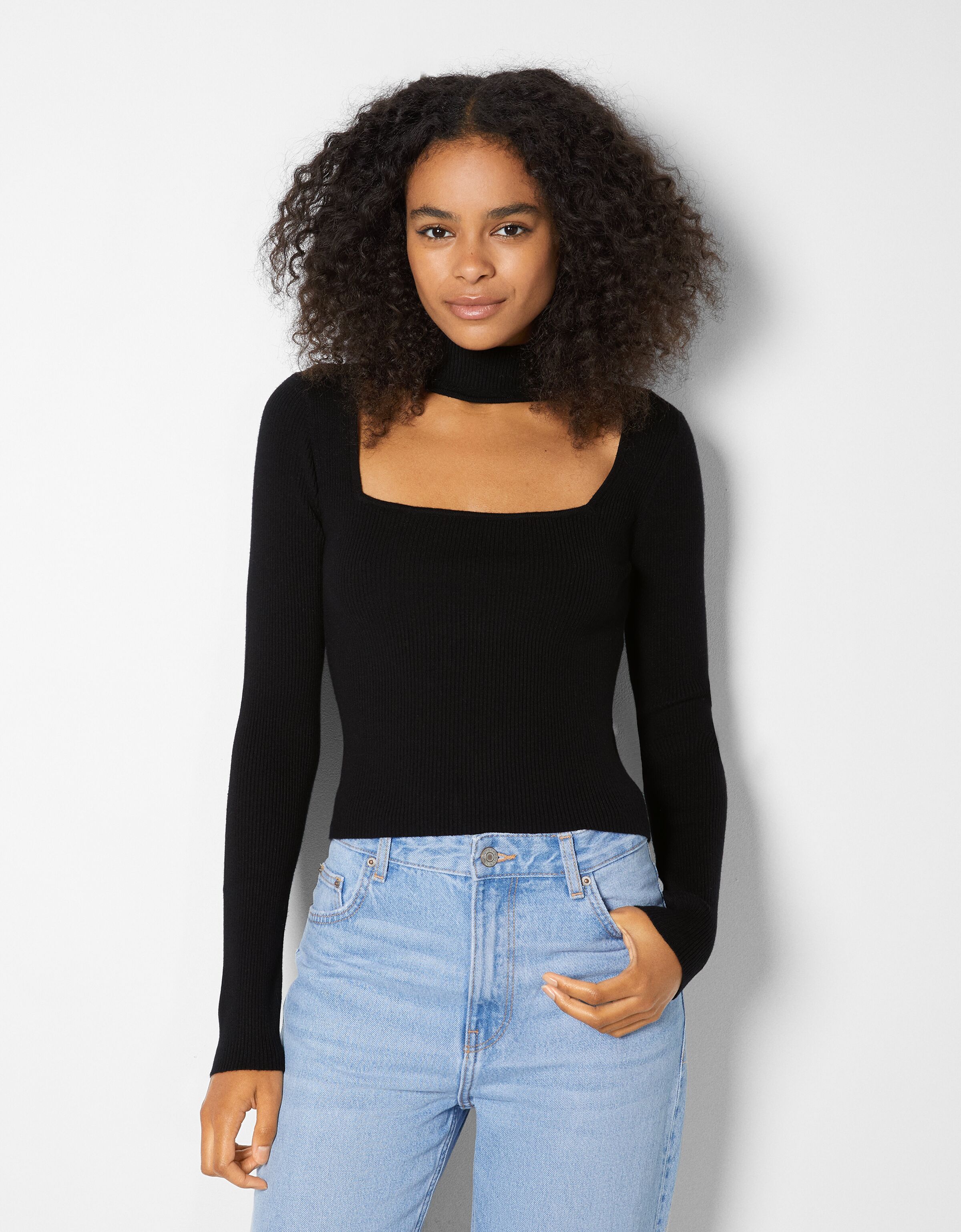 Sweater with choker neck - Sweaters and 