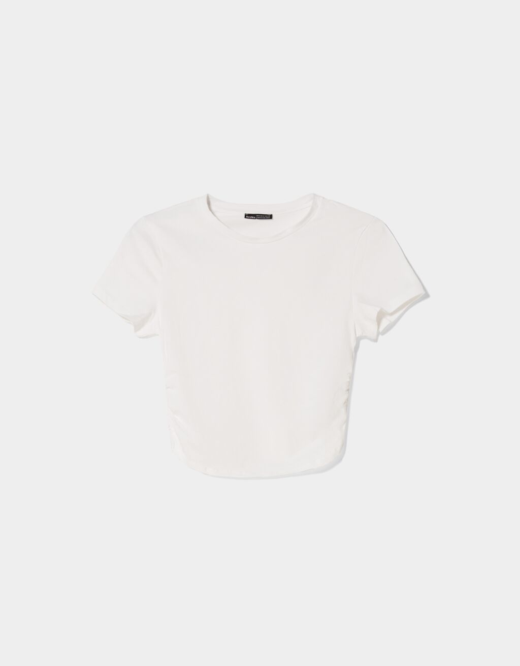 Short sleeve T-shirt with side pleats