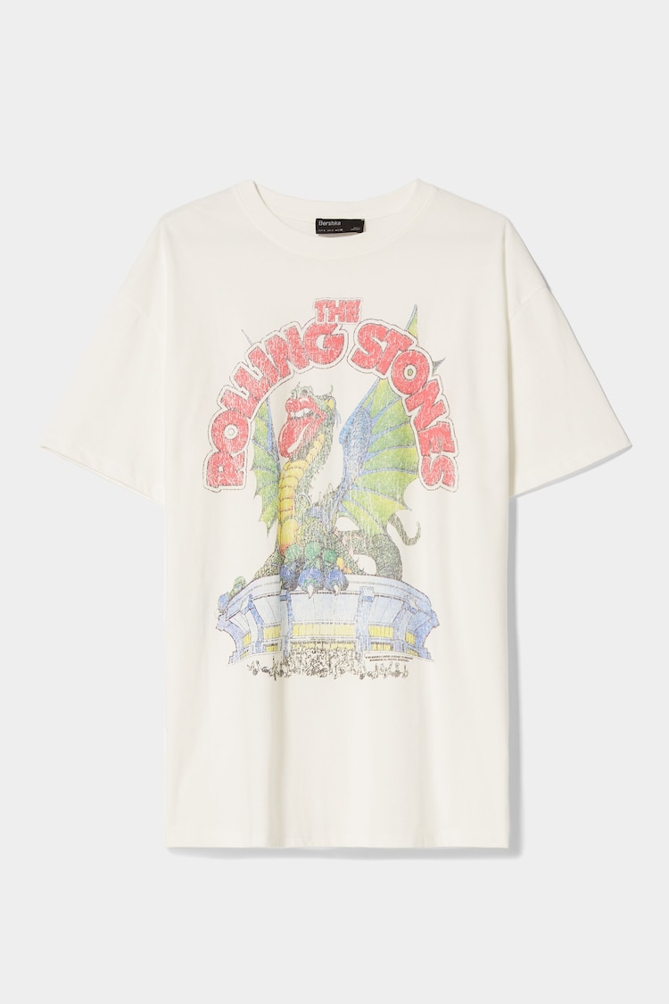 Rolling Stones desenli kısa kollu t-shirt