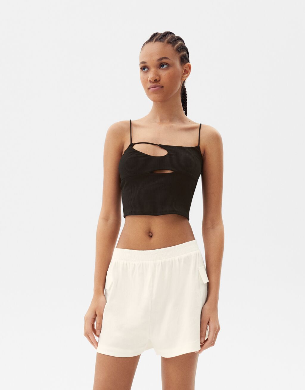 Cut-out strappy T-shirt