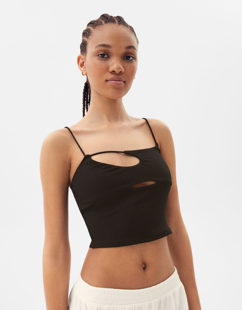 Cut-out strappy T-shirt