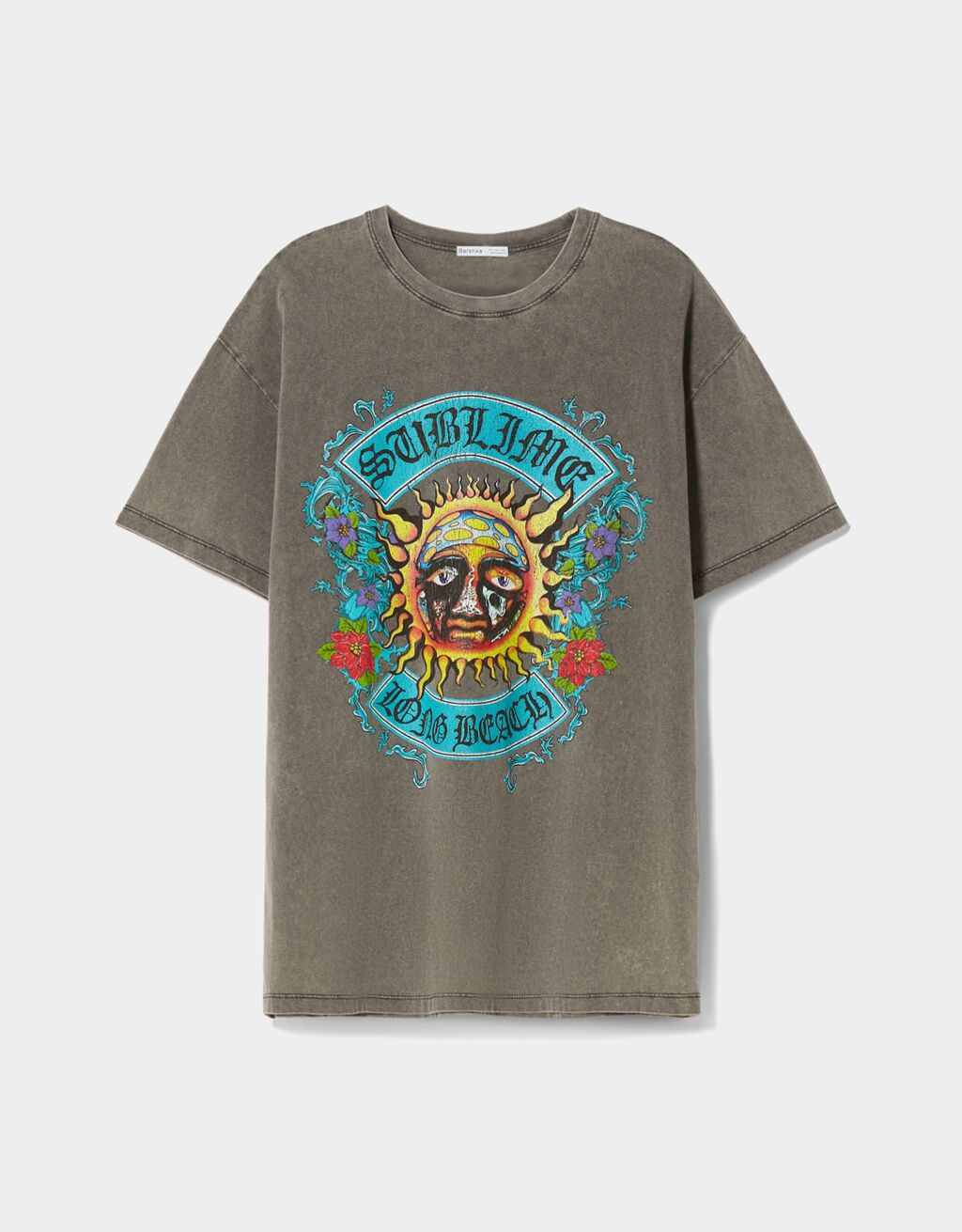 Short sleeve faded effect Sublime print T-shirt