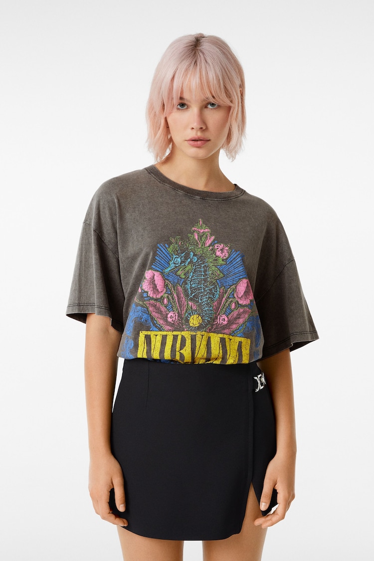 Kortærmet T-shirt med Nirvana Seahorse