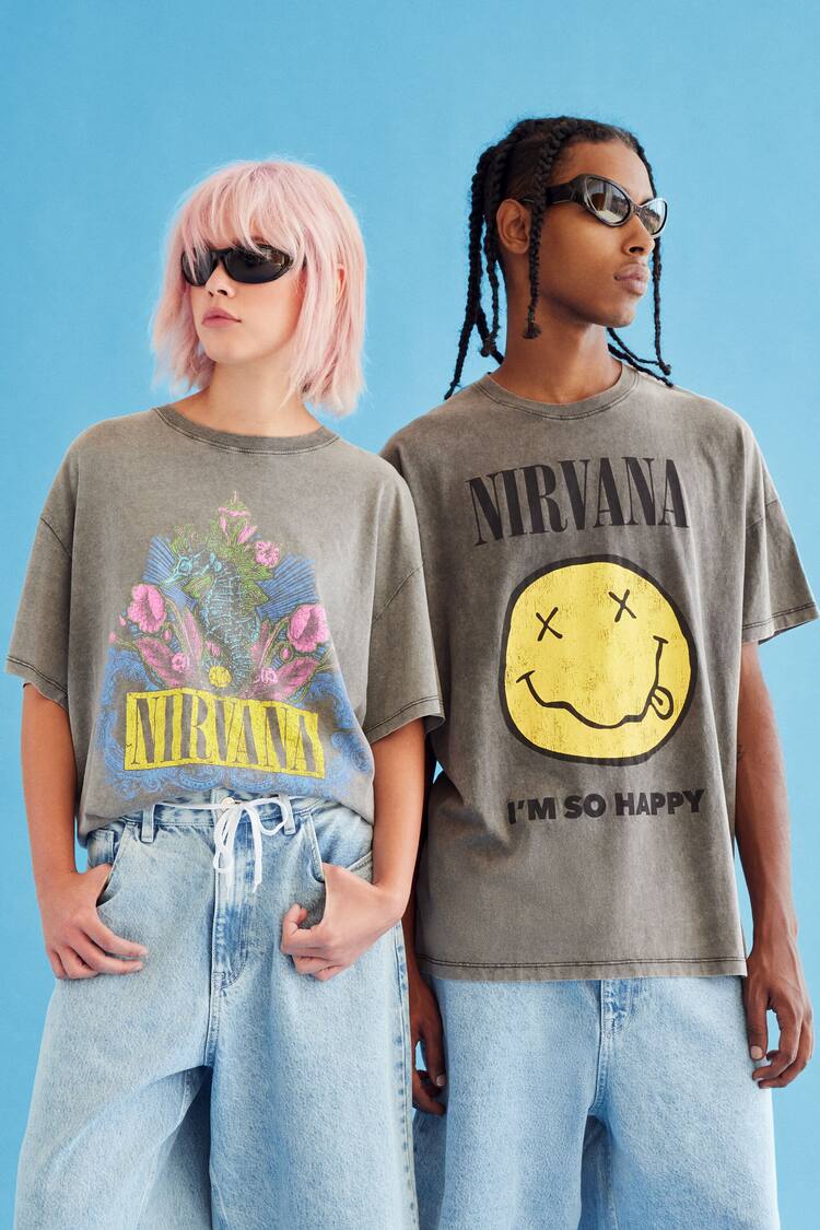 Majica kratkih rukava sa smajlijem i dezenom Nirvana