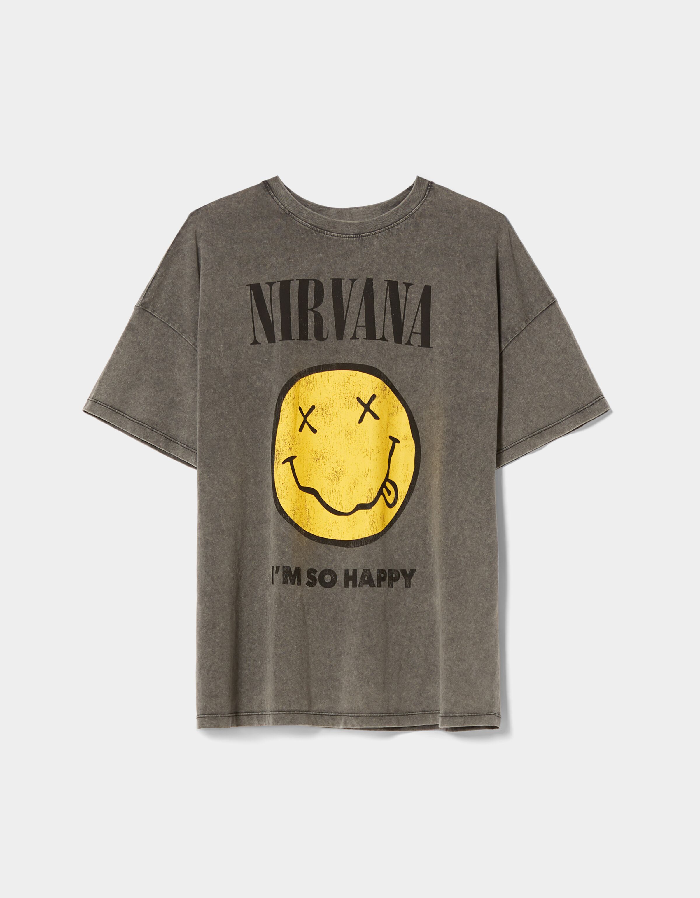 T shirt nirvana bershka clearance