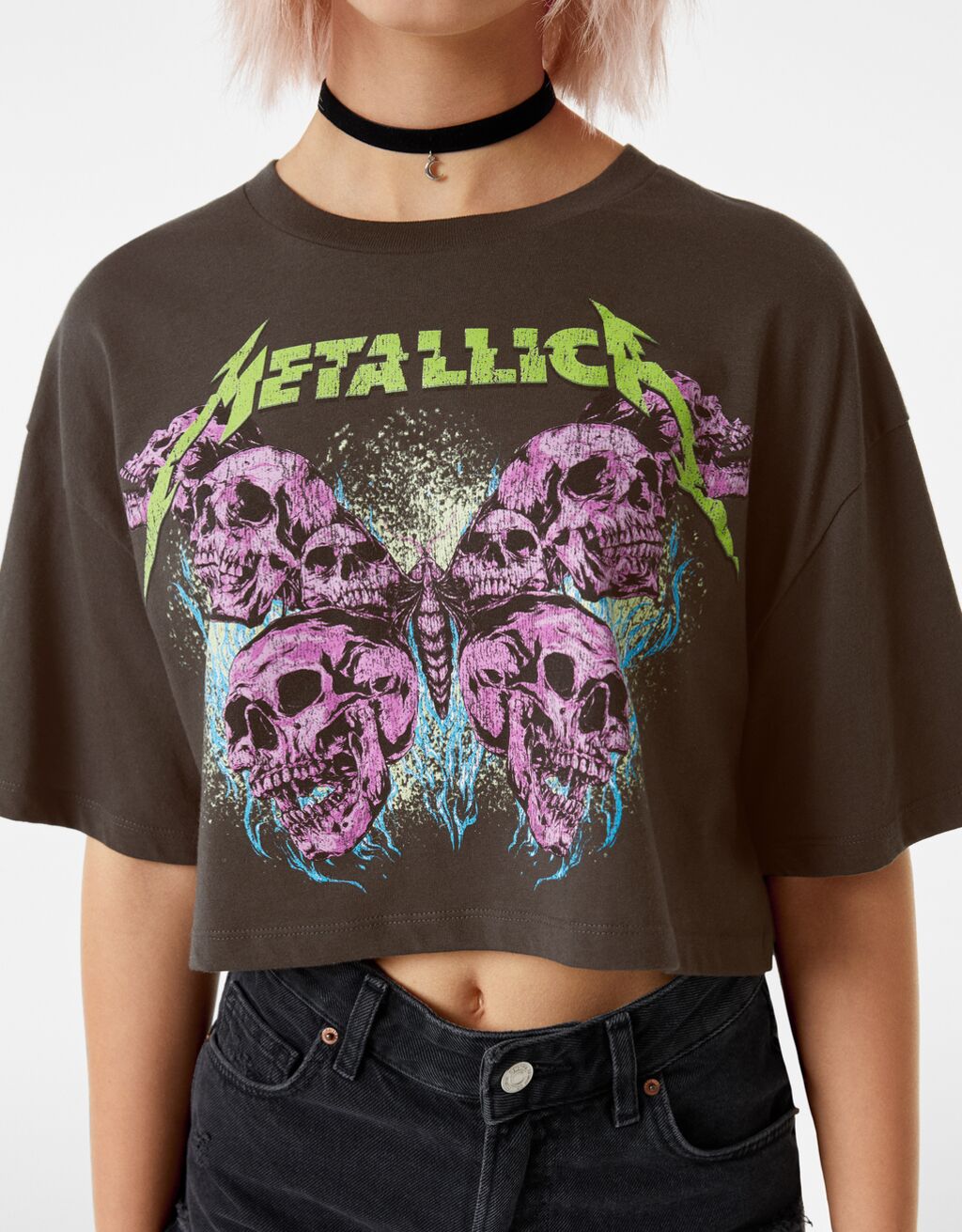 bershka metallica t shirt