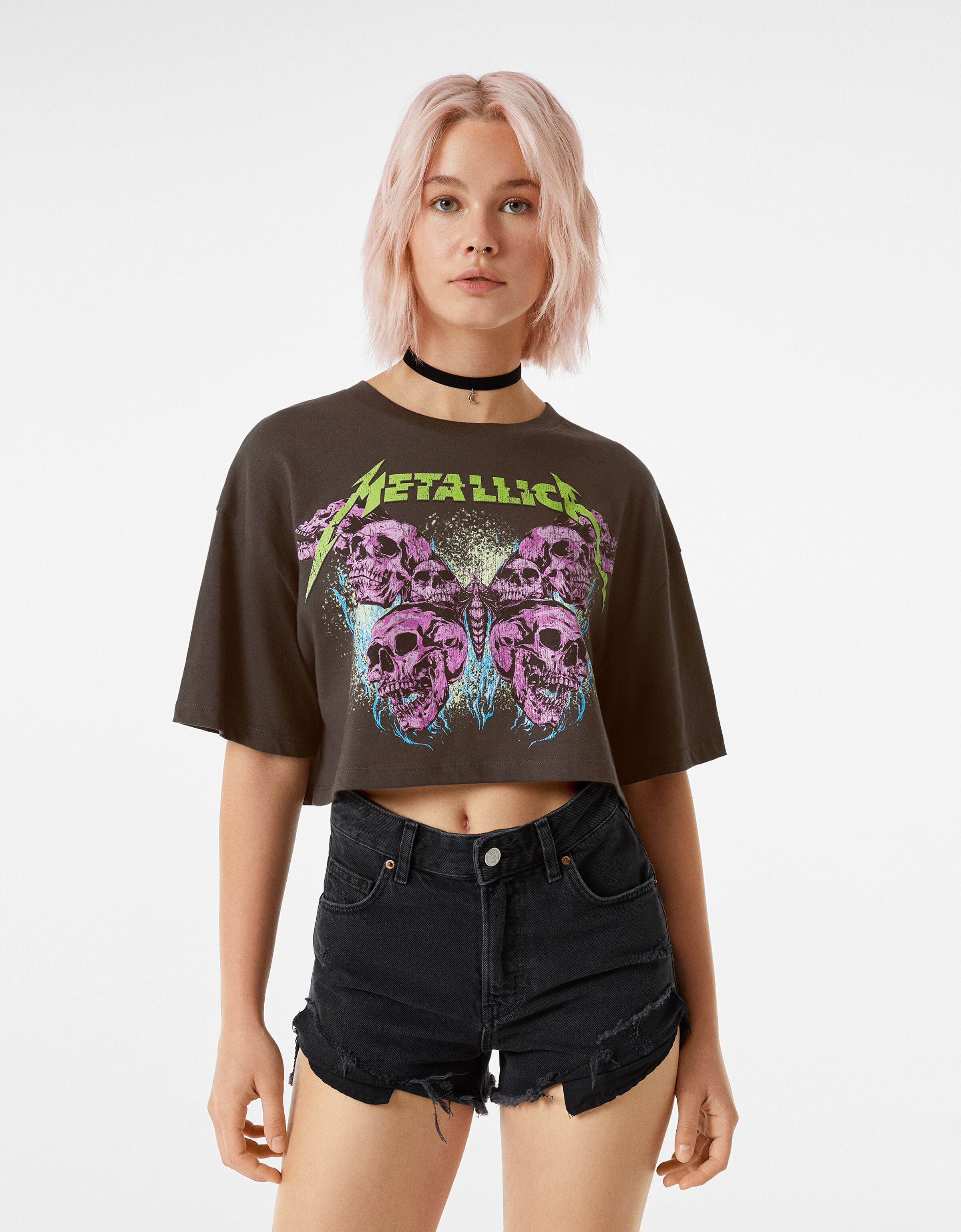 Bershka metallica shirt Clearance