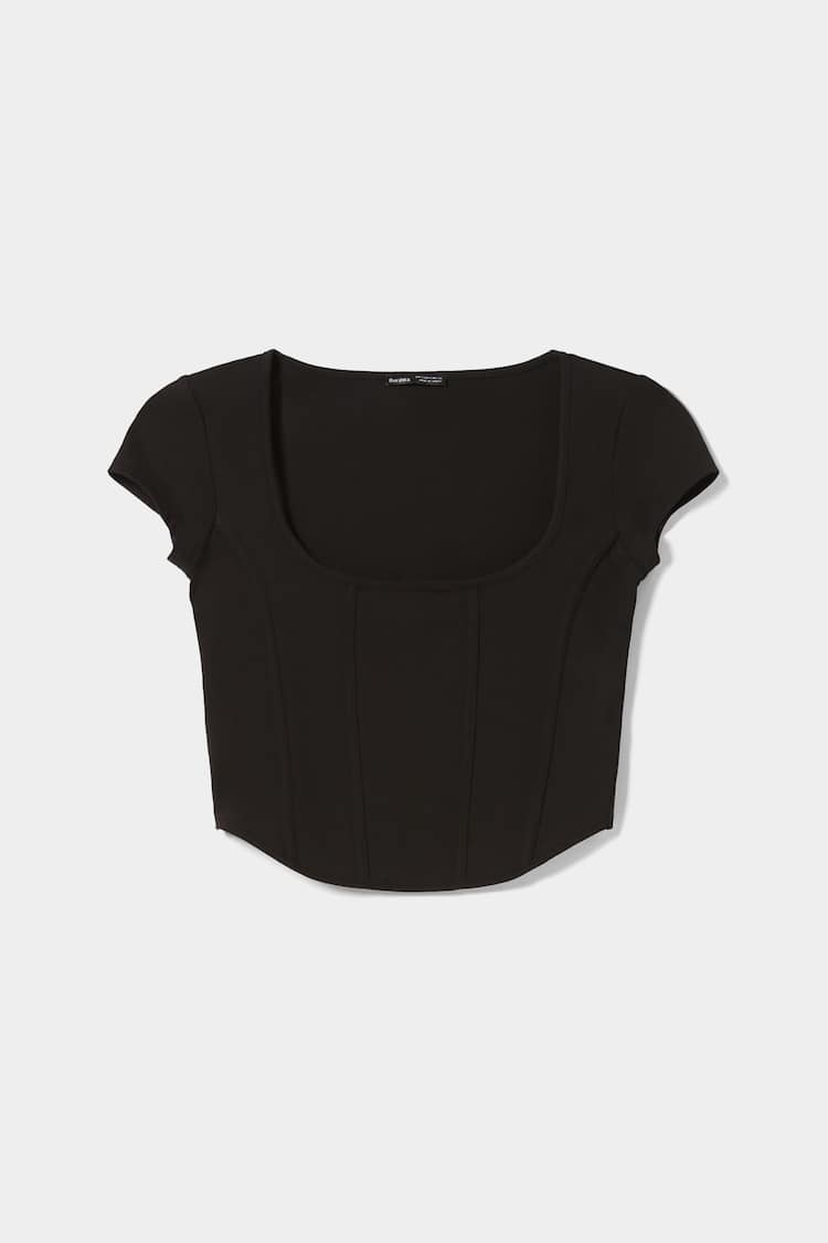 T-shirt corset manches courtes