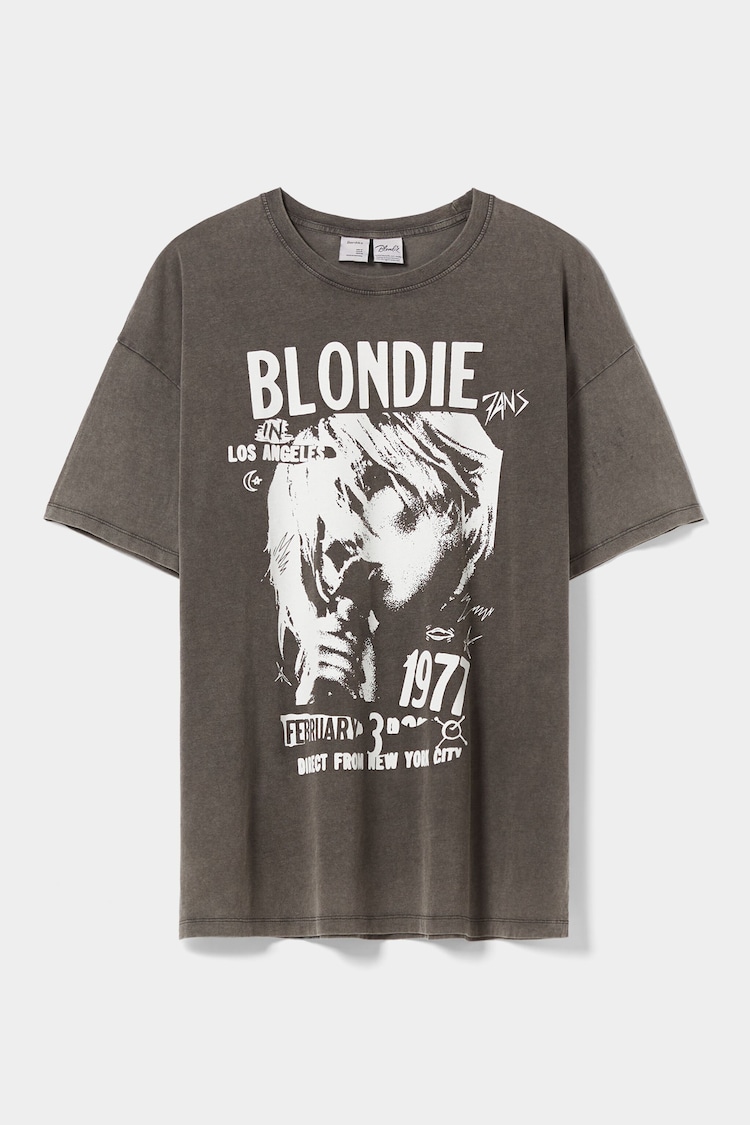 Blondie desenli kısa kollu t-shirt