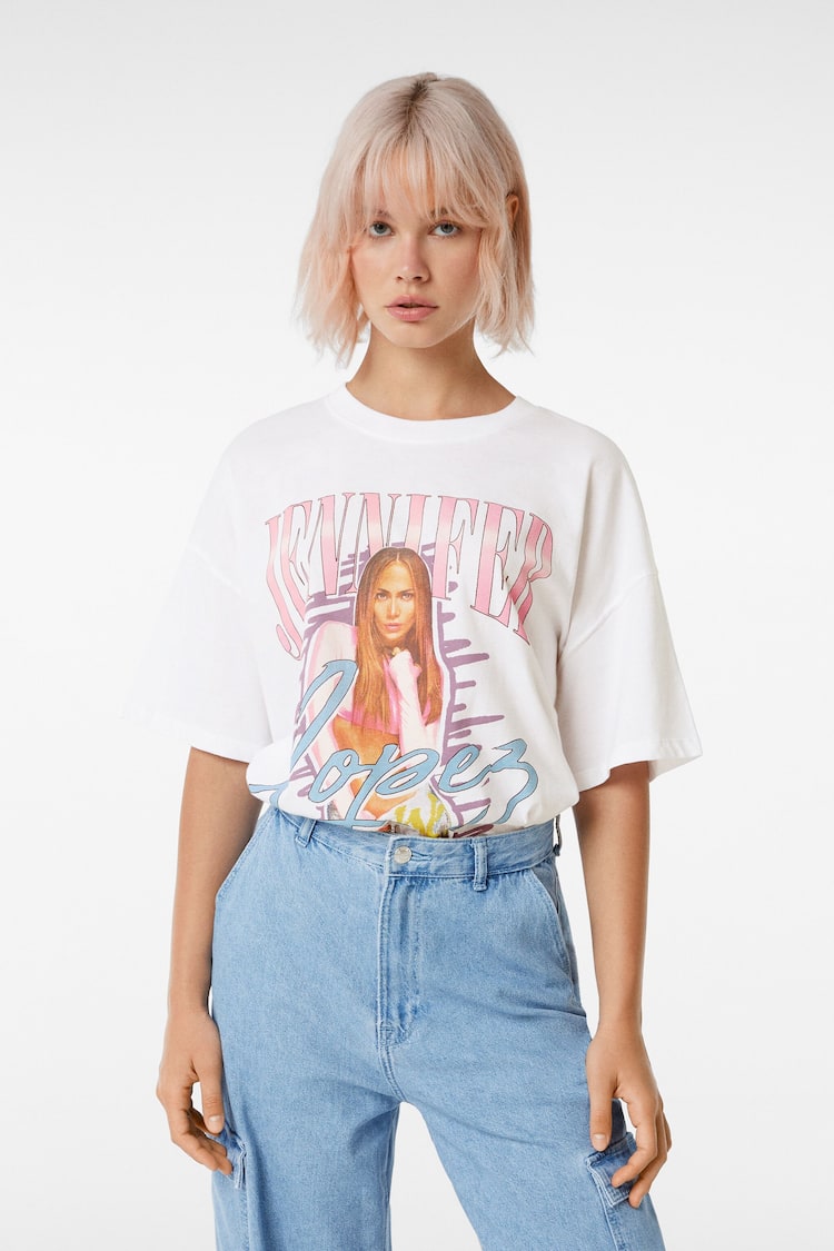T-shirt manches courtes imprimé Jennifer Lopez