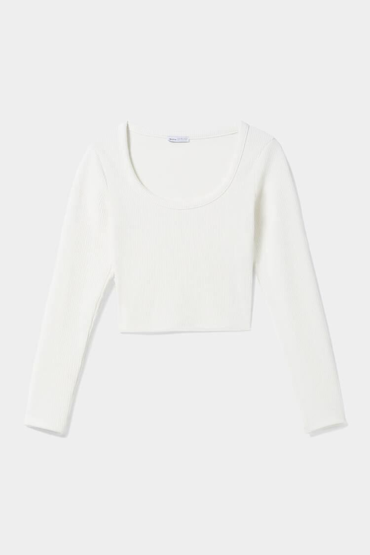 Ribbed textured long sleeve top