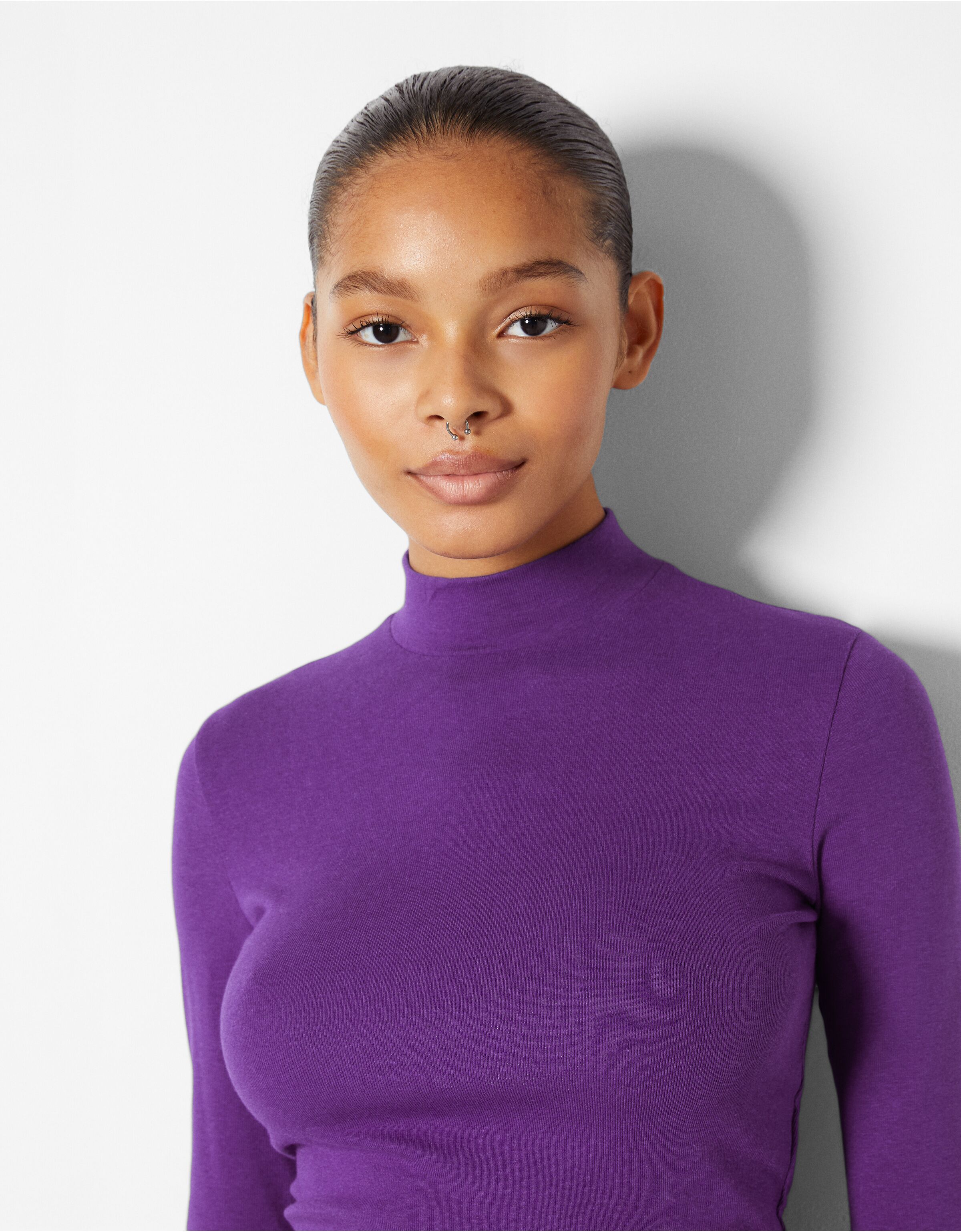 high neck and shirt