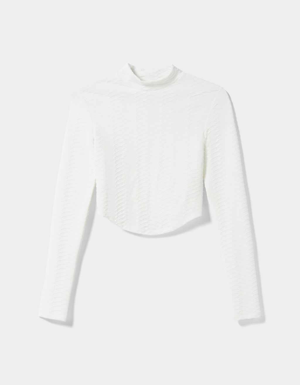 Textured T-shirt with long sleeves