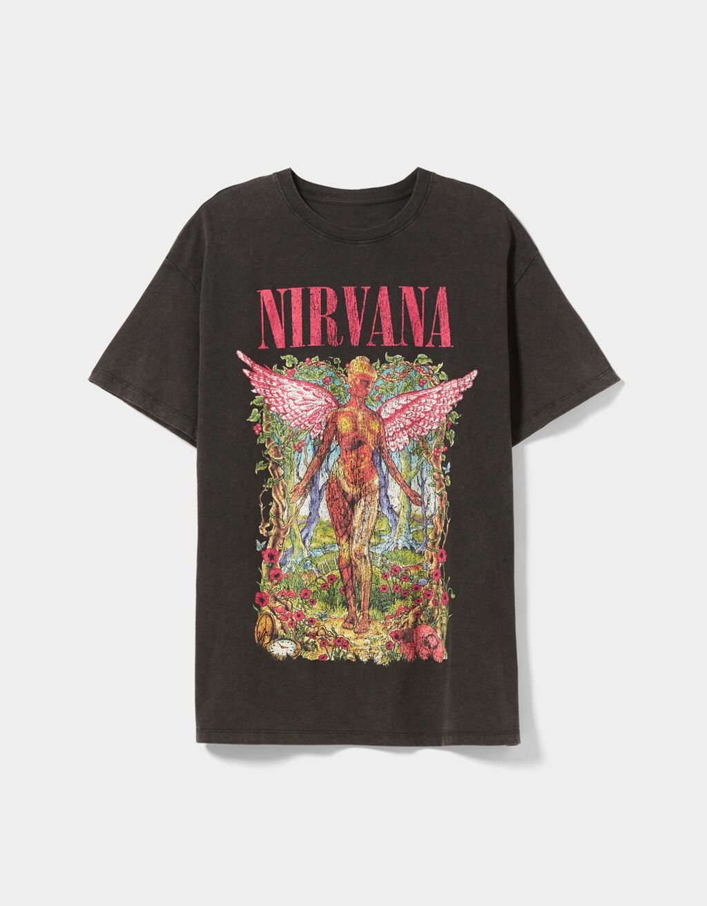 T-shirt manga curta estampado Nirvana