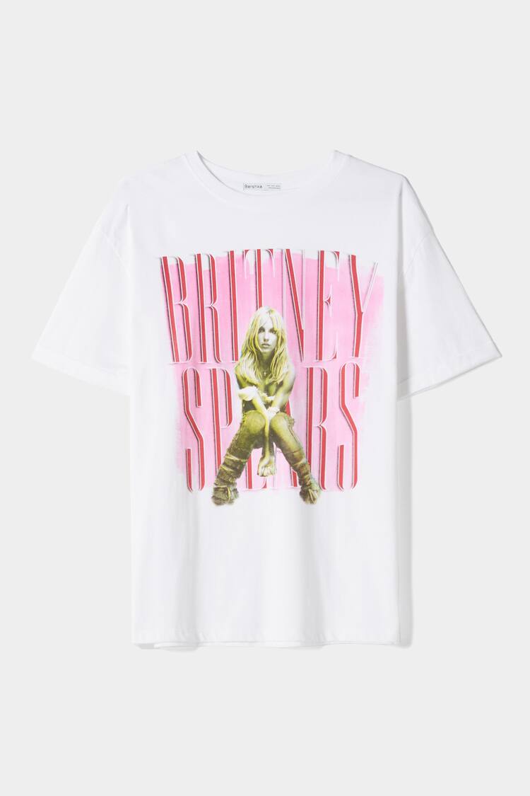 T-shirt manga curta padrão Britney Spears