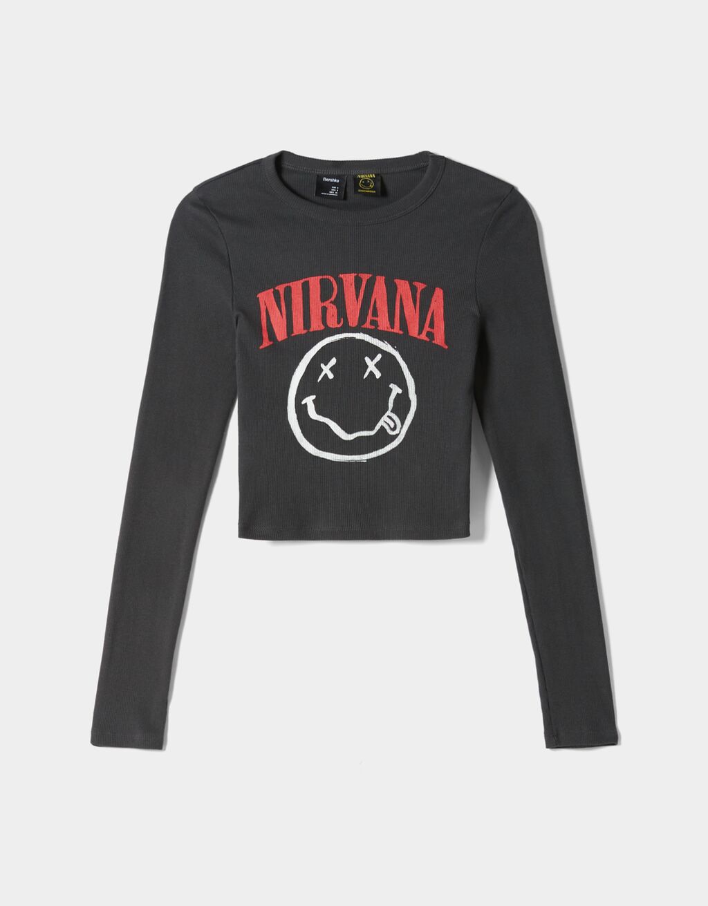 Nirvana-Langarmshirt mit Patentmuster