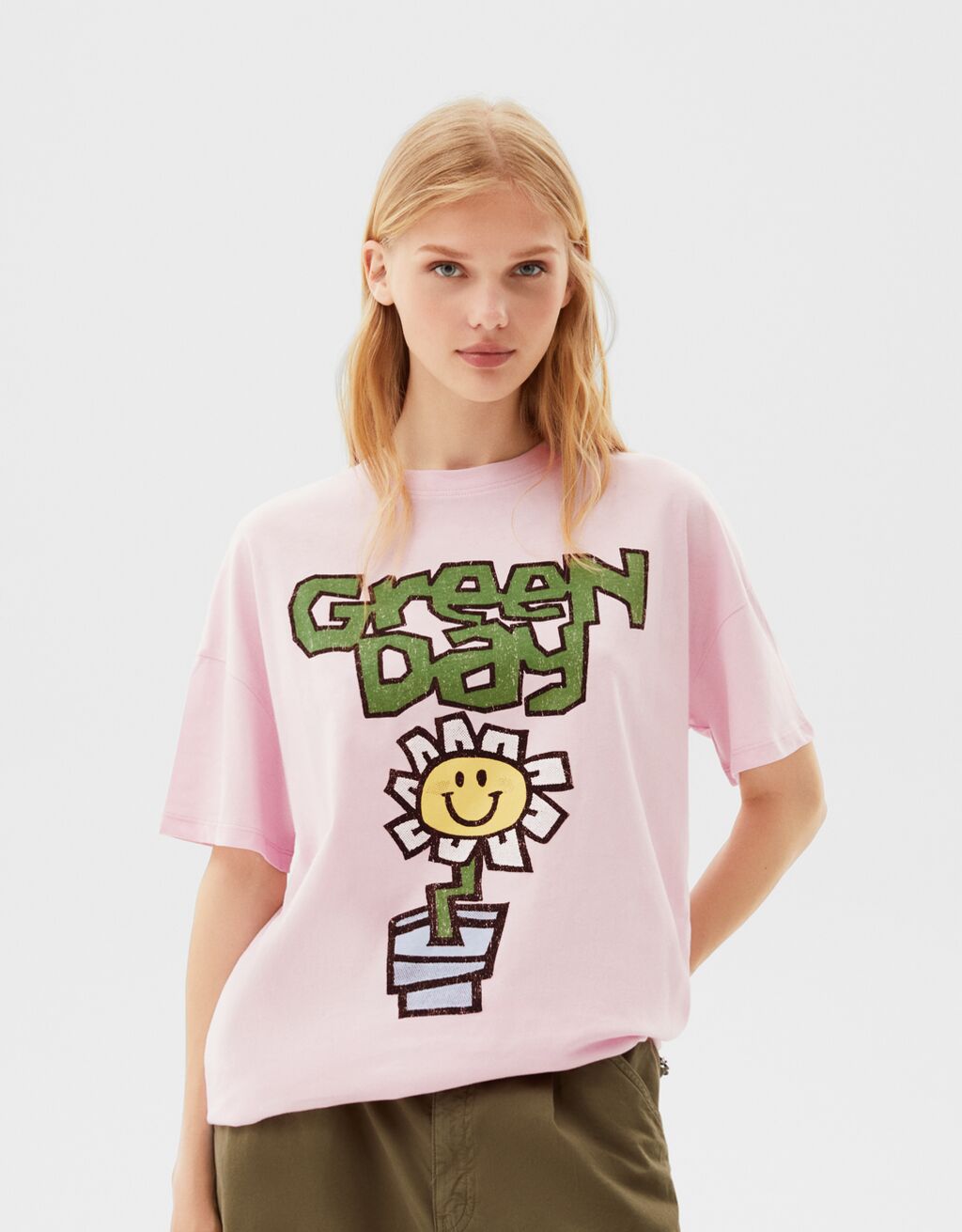 Kortærmet T-shirt med Green Day print