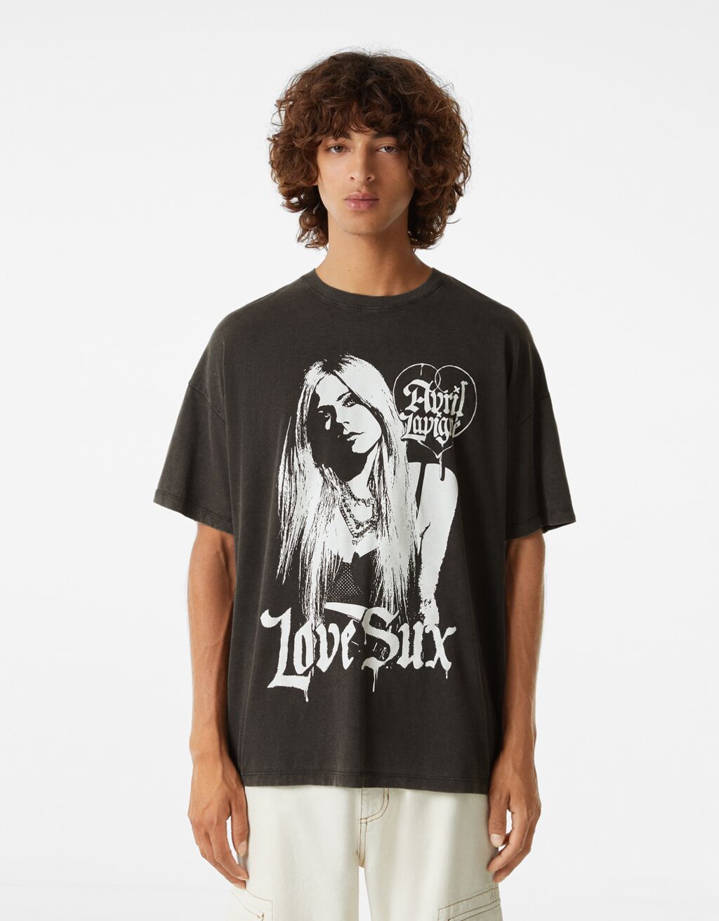 T-shirt de manga curta com estampado da Avril Lavigne
