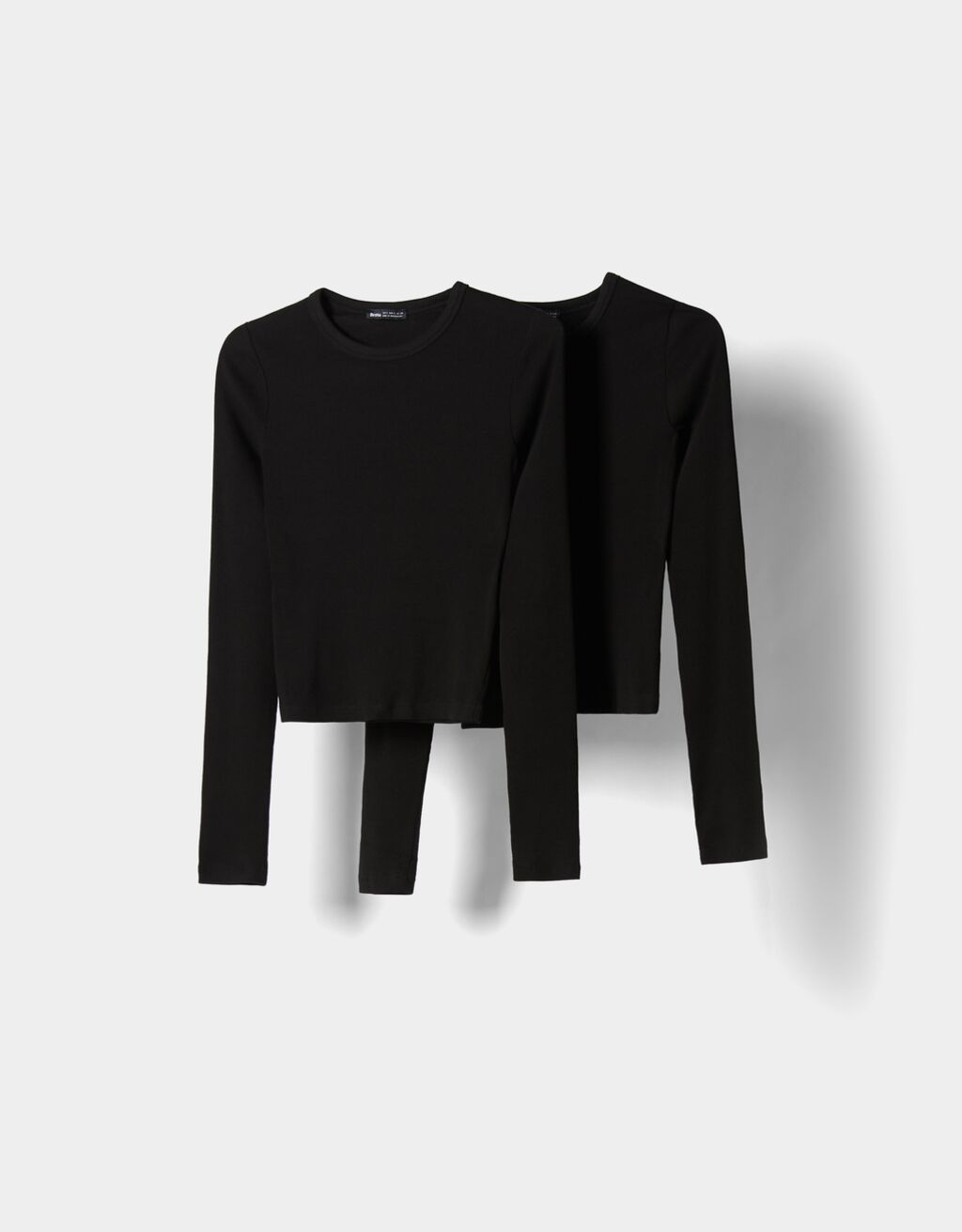 Pack of 2 long sleeve ribbed T-shirts.
