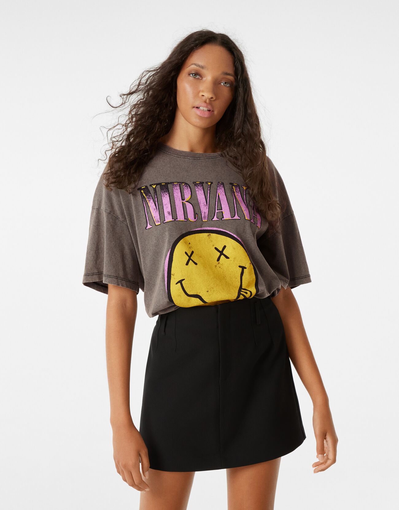Camiseta manga print Nirvana - - | Bershka