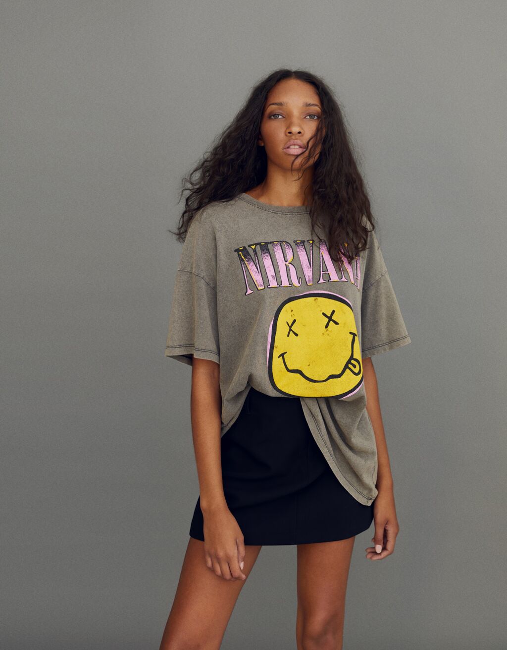 T-shirt met Nirvana-print en korte mouw