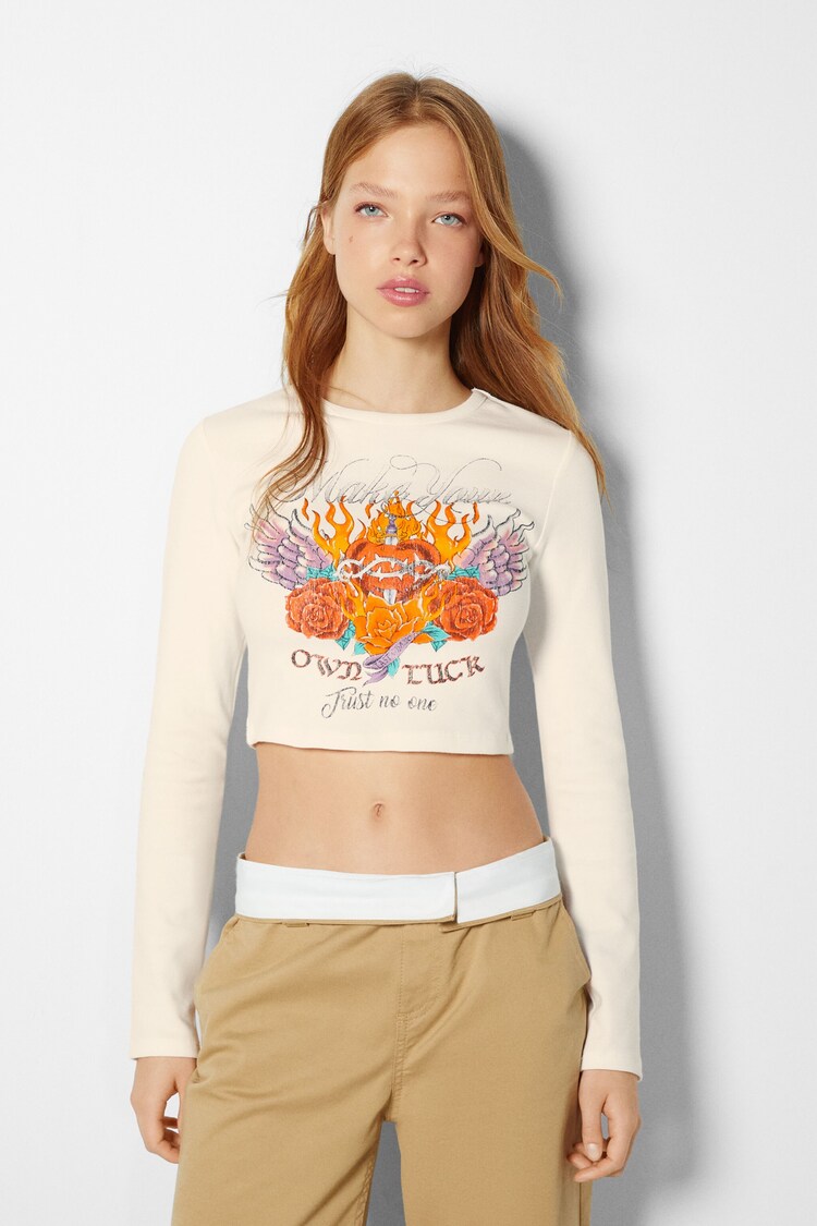 Long sleeve T-shirt with print