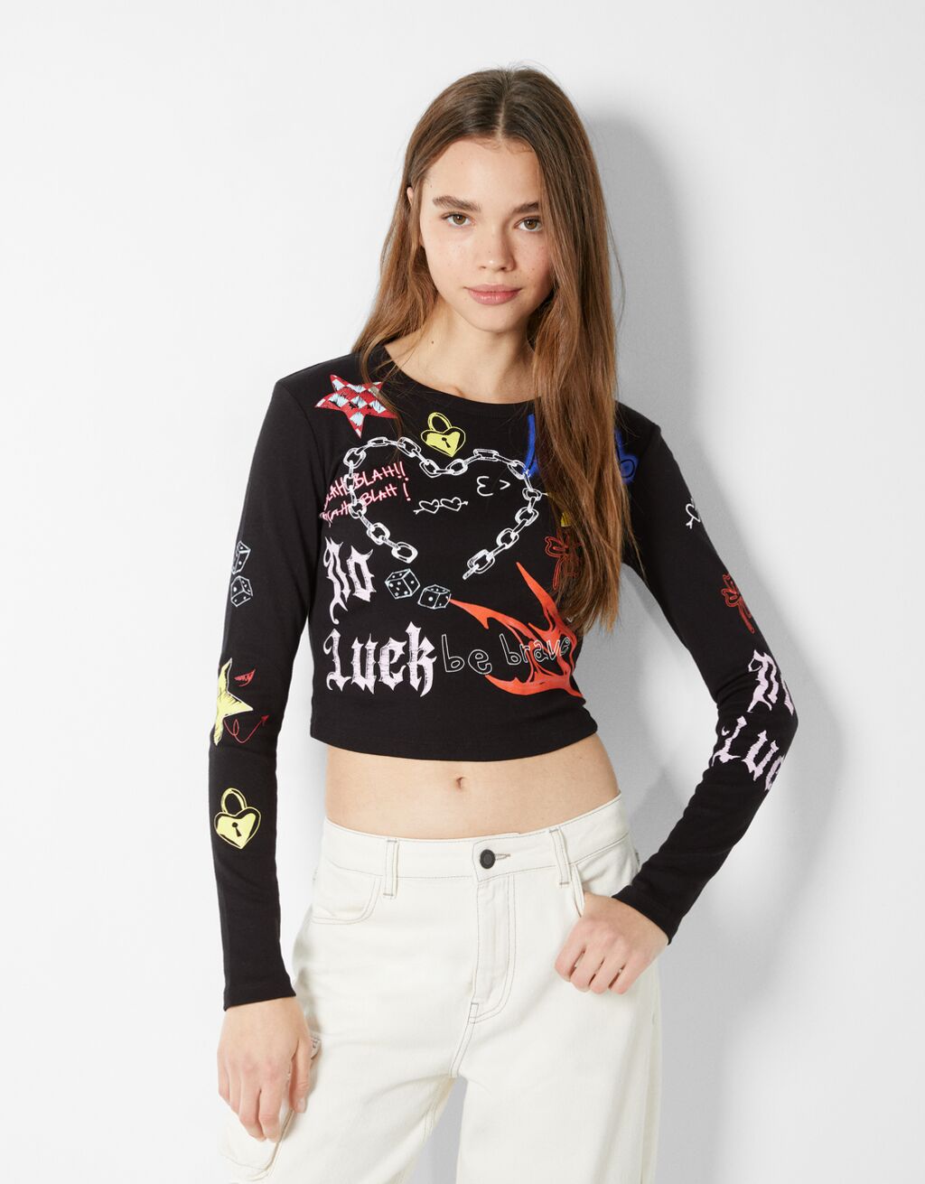 Long sleeve T-shirt with print
