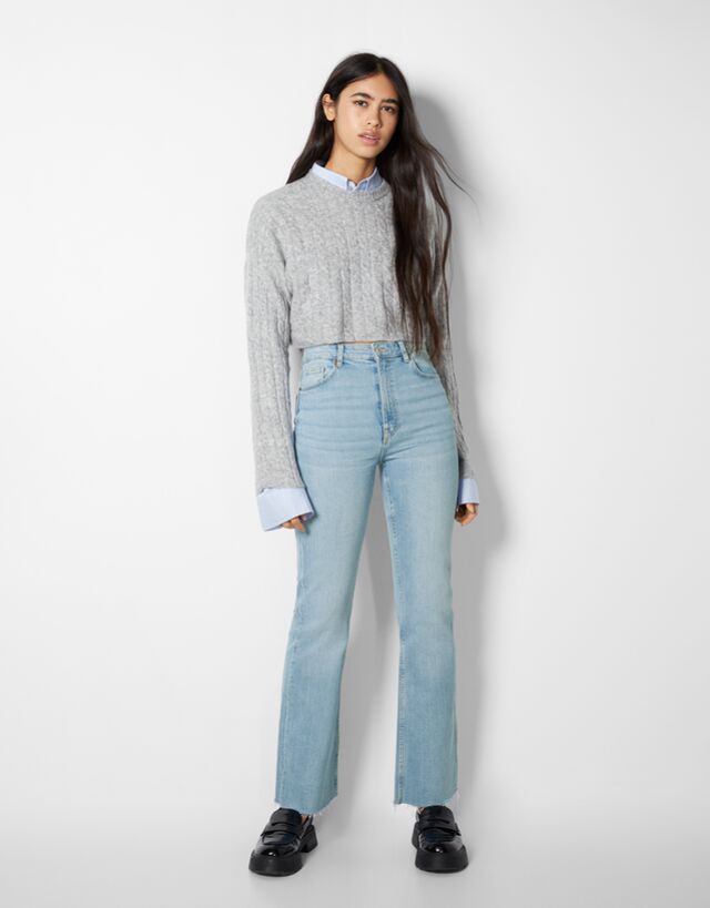 Jeans confort aberturas laterales - Denim Mujer | Bershka
