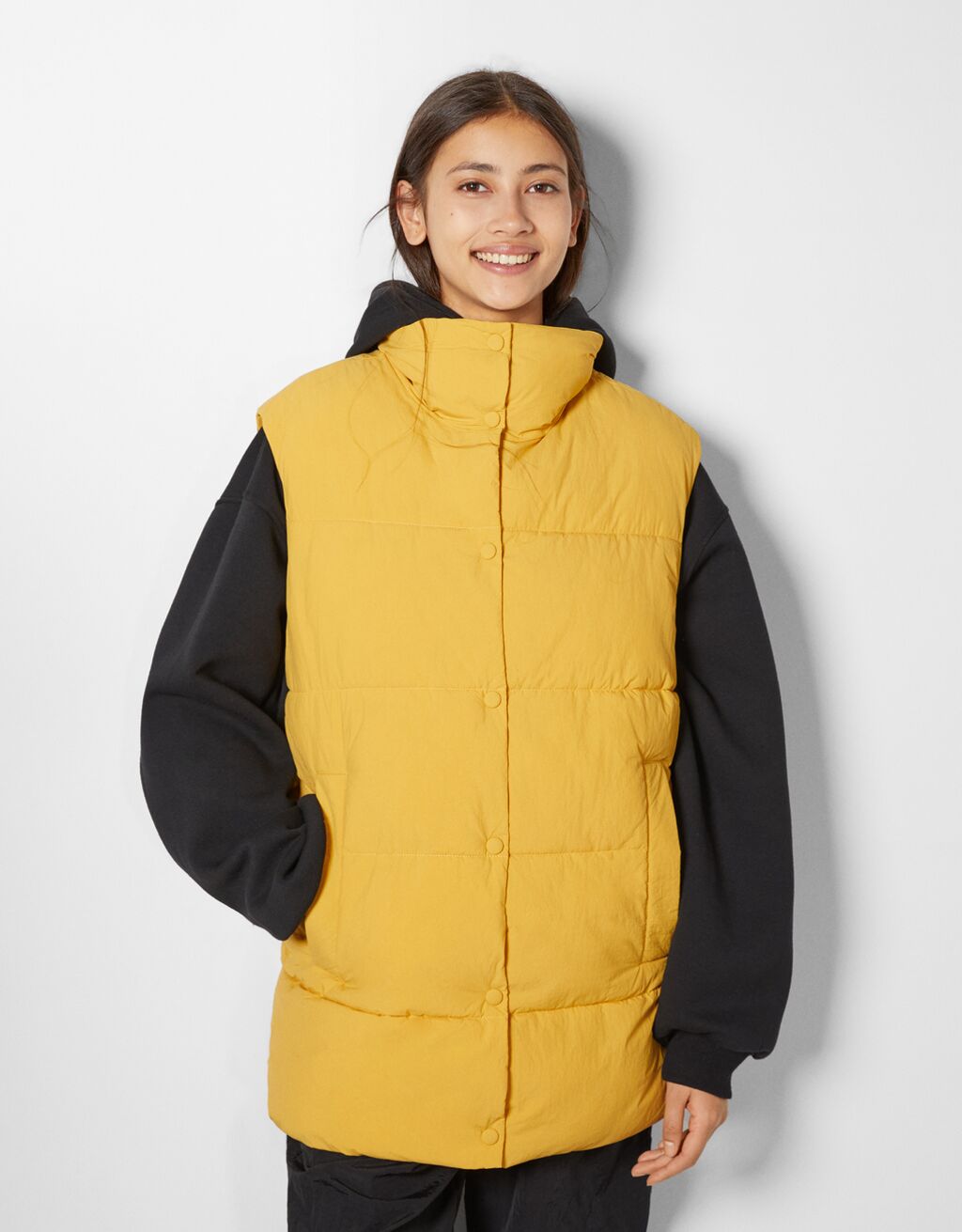 long womens puffer gilet