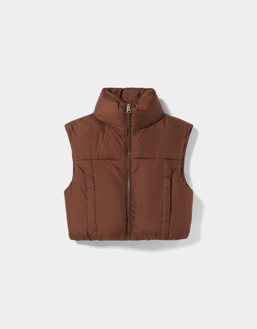 Faux nylon cropped vest
