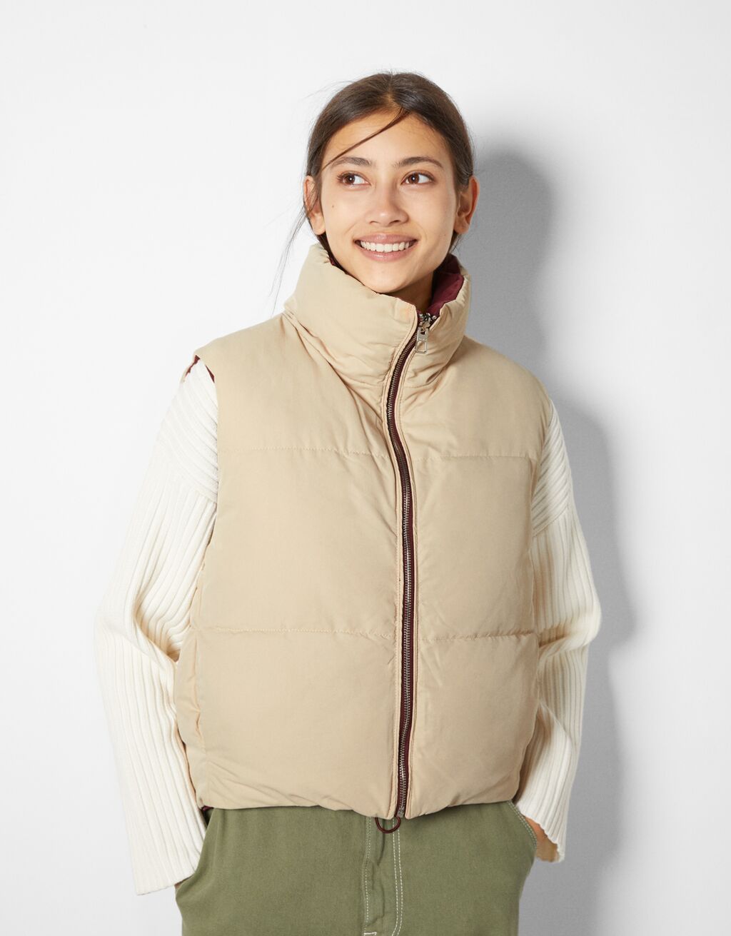 reversible puffer gilet womens